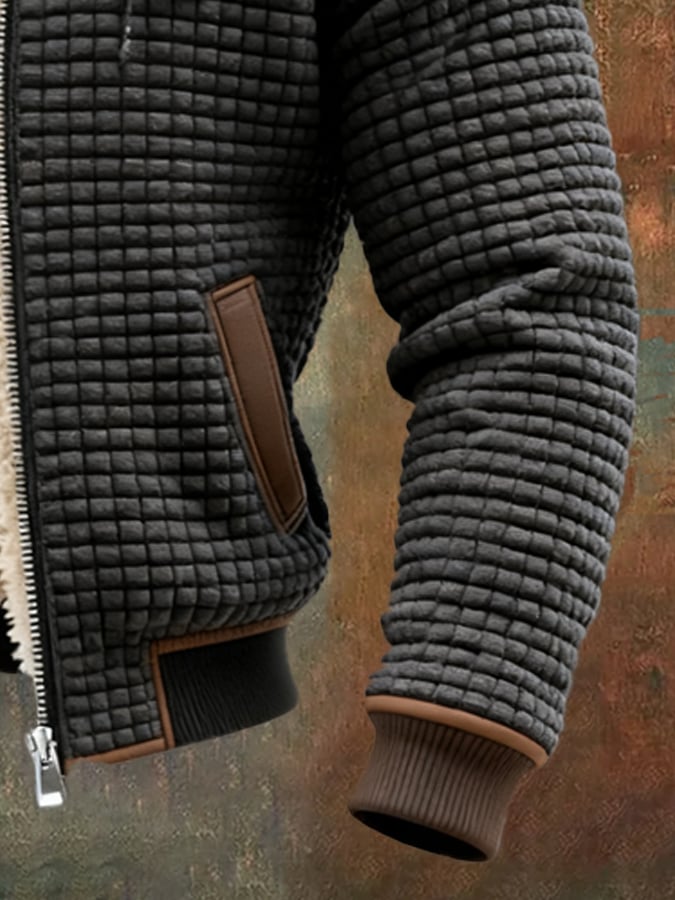 MANSSINO™ | Waffle Sherpa-Lined Hooded Jacket