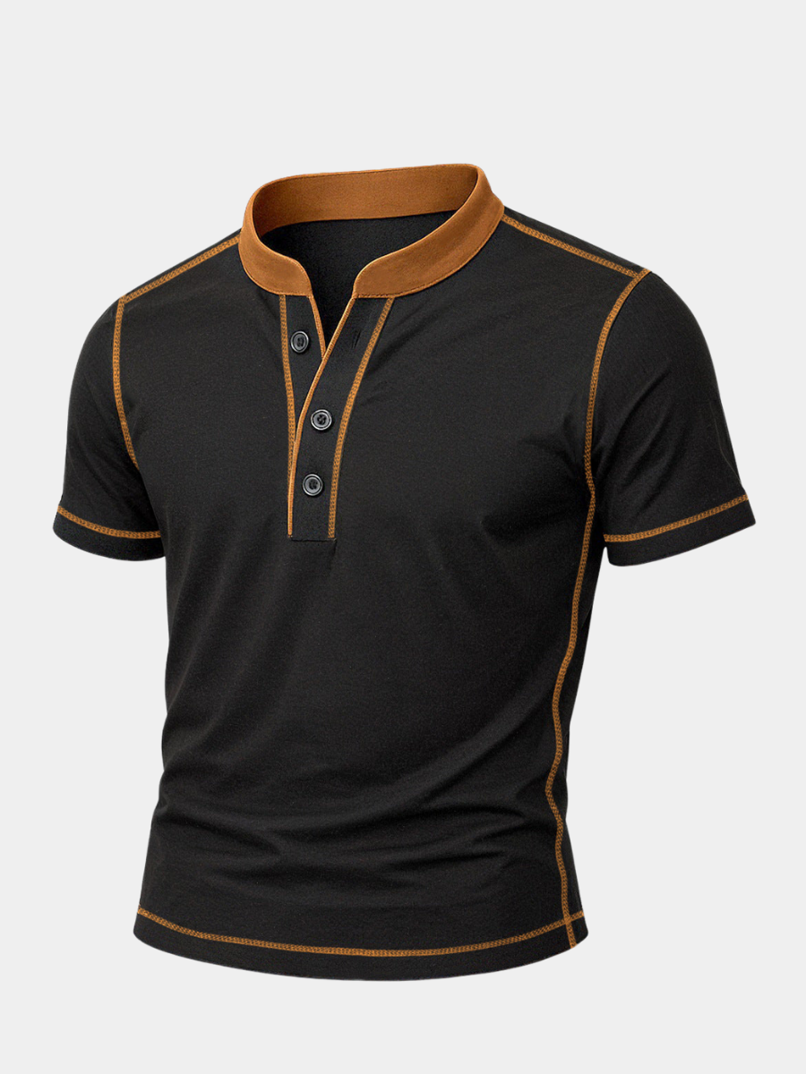 MONVIEL™ | Ember-Trim Henley Shirt