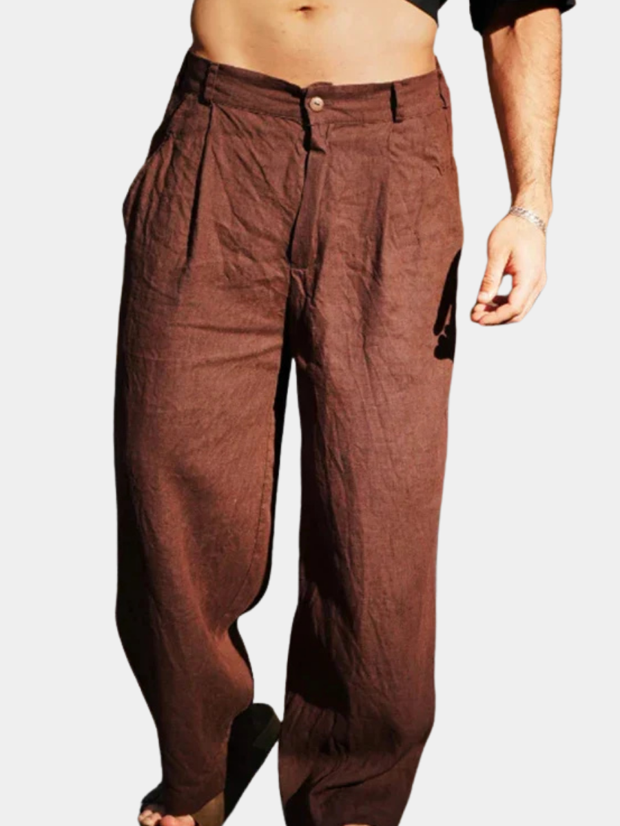 DARIO | PANTALONS EN LIN À JAMBES LARGES
