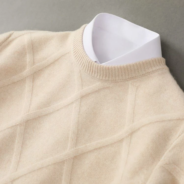 MANSSINO™ | Men's Cashmere Argyle Pullover