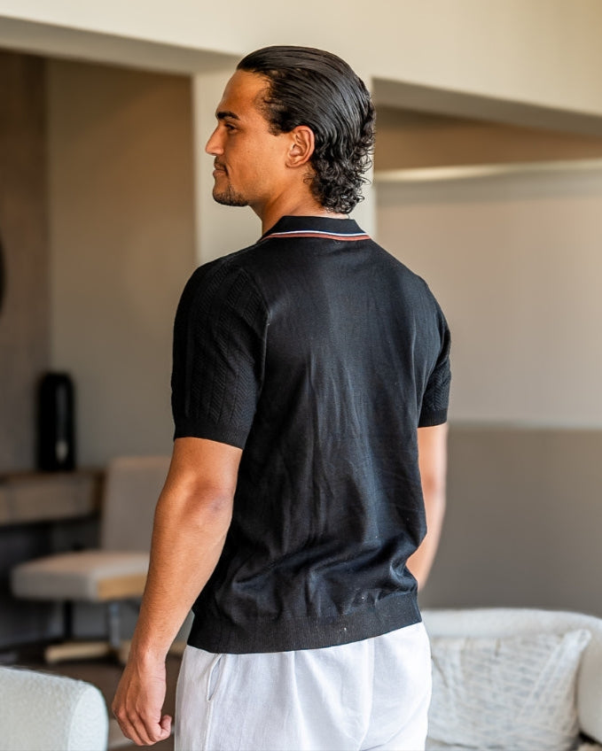 MONVIEL | Textured knit polo