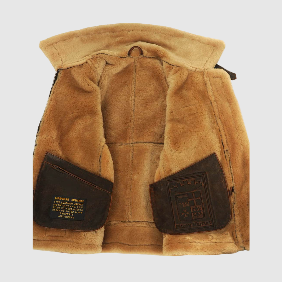 MANSSINO™ | Aviator Leather Jacket