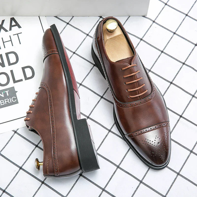 MANSSINO™ | Men's Hand-Finished Leather Brogue
