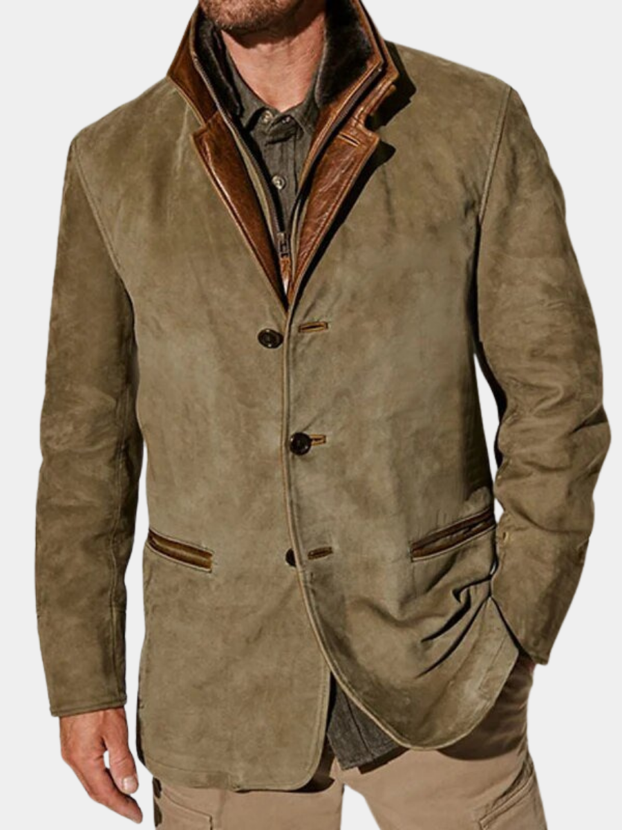 MANSSINO™ | Vintage Grain Stand-Collar Jacket