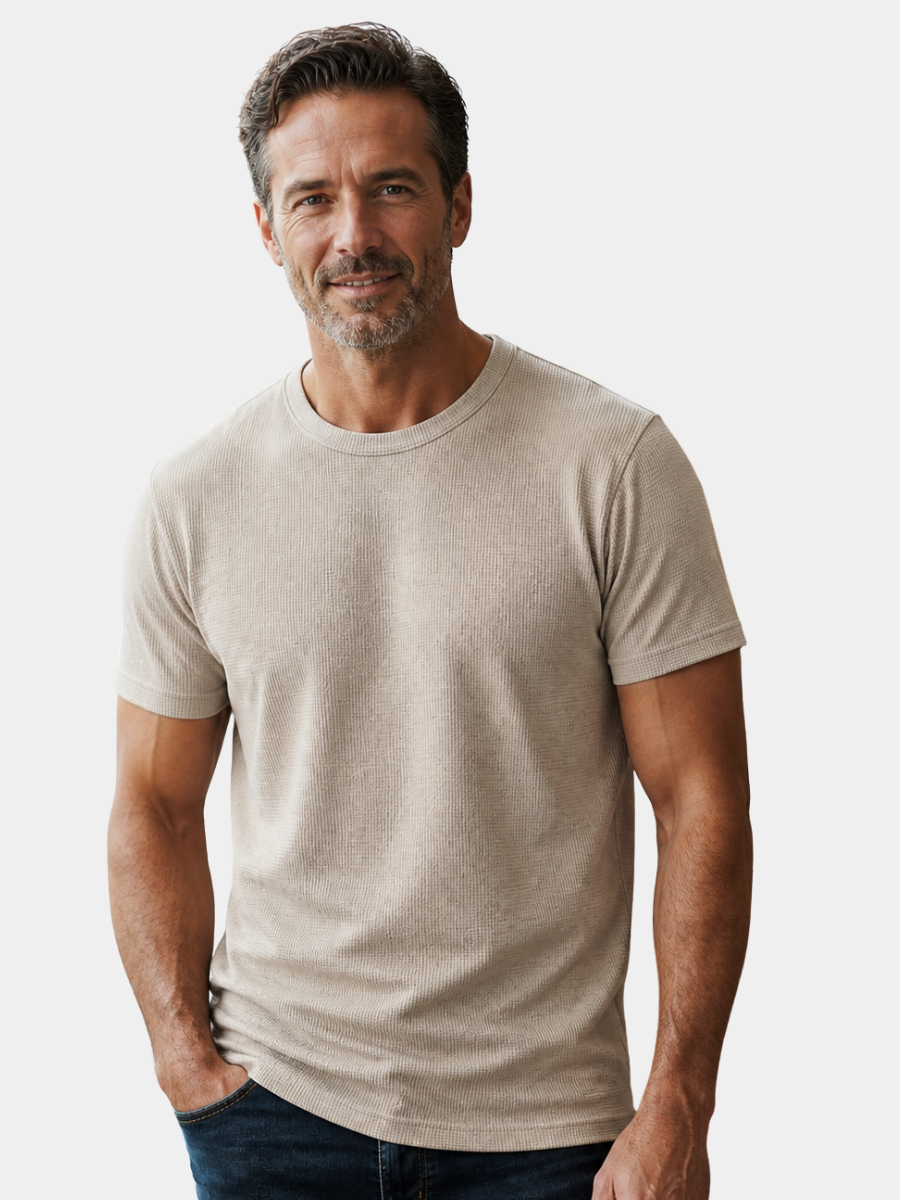 MONVIEL™ | Men's Waffle-Knit Crew Neck T-Shirt