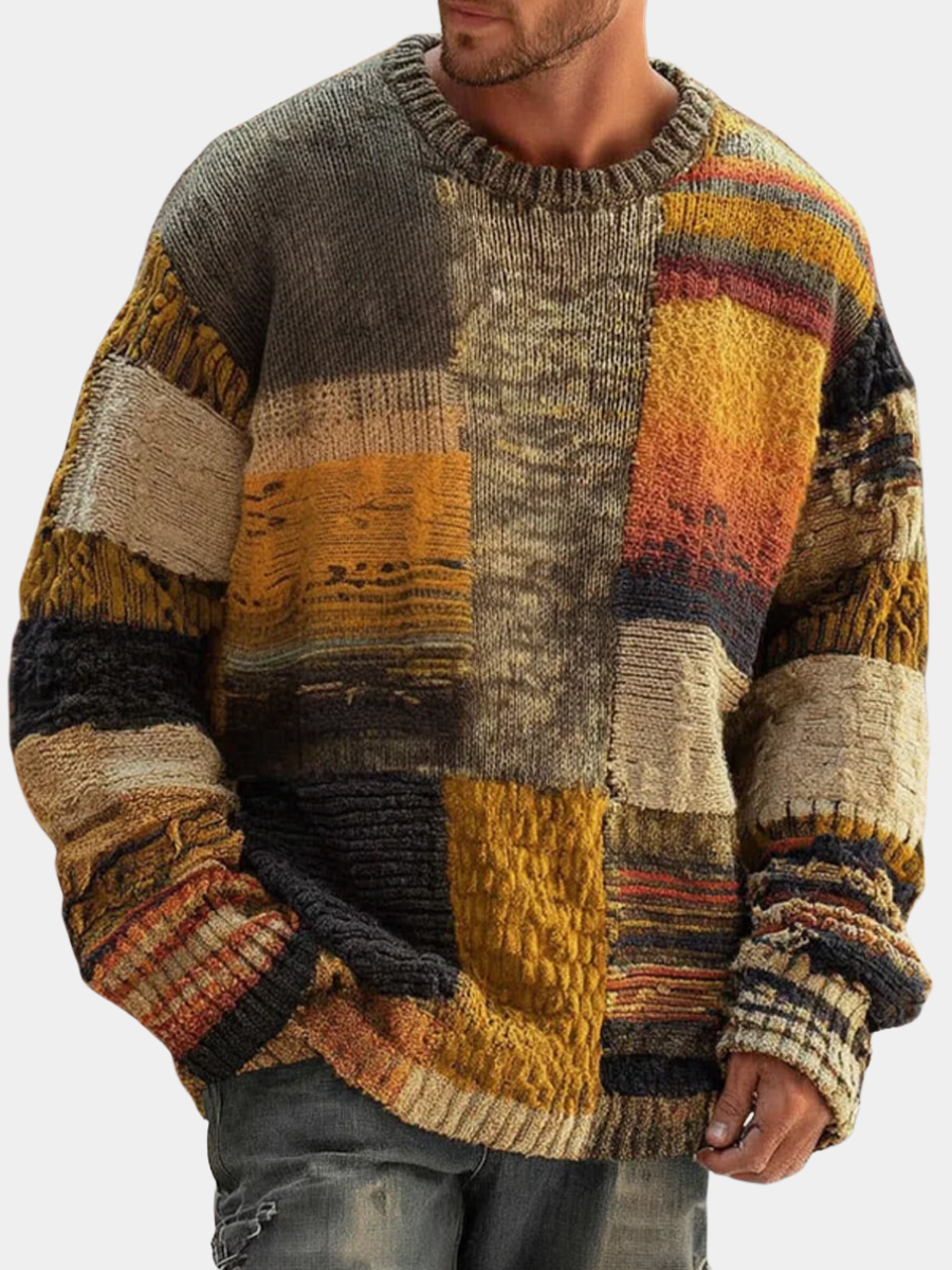 MANSSINO™ | Men's Abstract Print Cotton Blend Pullover