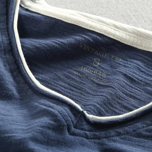 MONVIEL™ | Long Sleeve Cotton V-Neck Tee