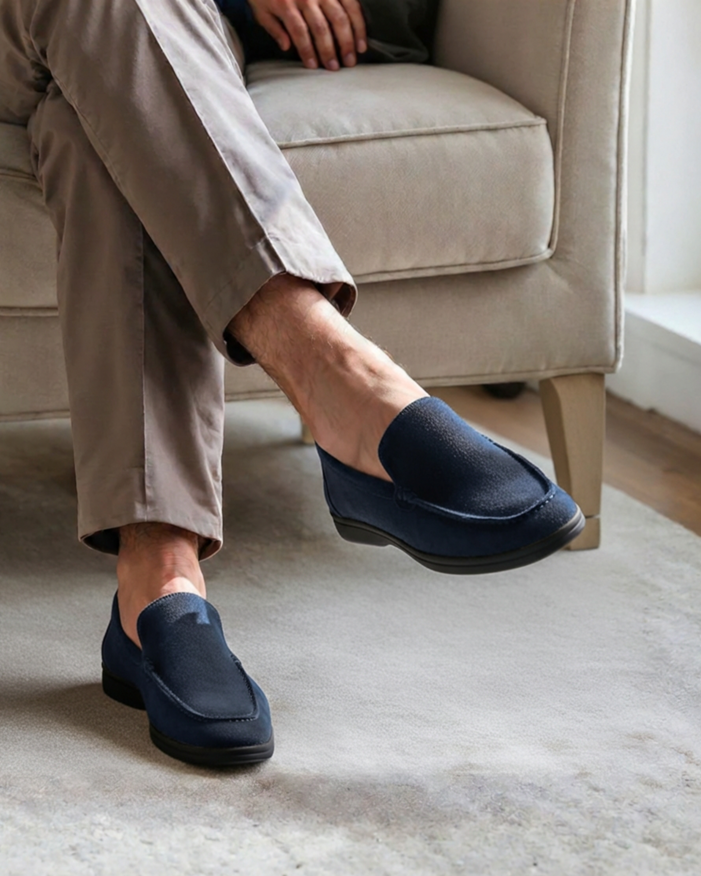 Theo™ | Mocassins en suède semelle noire