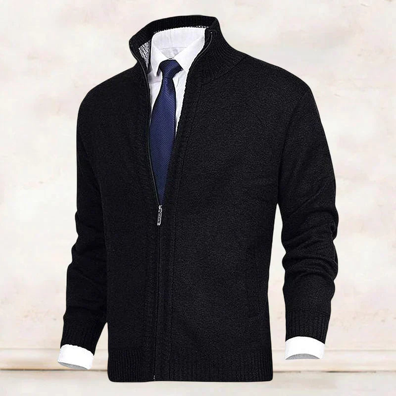 MANSSINO™ | Full-Zip Stand Collar Knit Cardigan