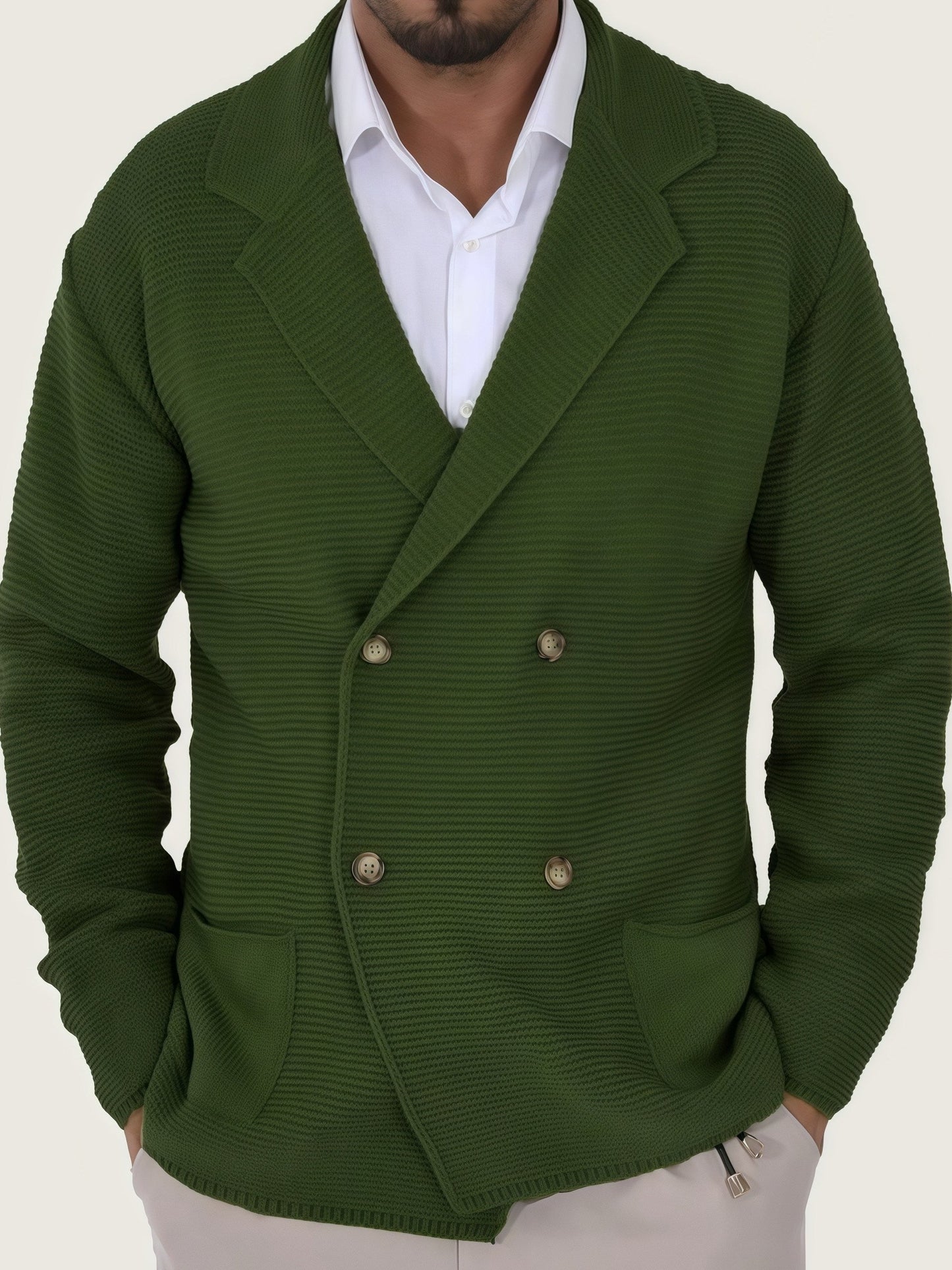 MANSSINO™ | Wool-Blend Jacket-Style Cardigan