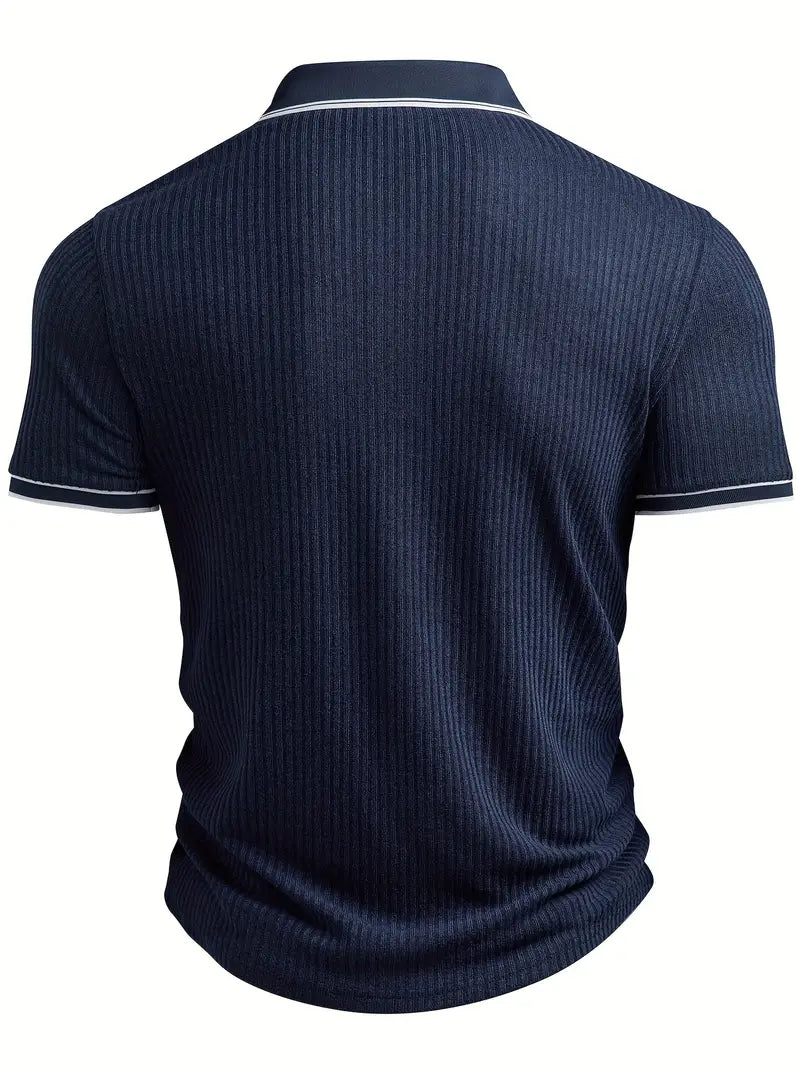 MONVIEL™ | Contrast-Trim Ribbed Polo