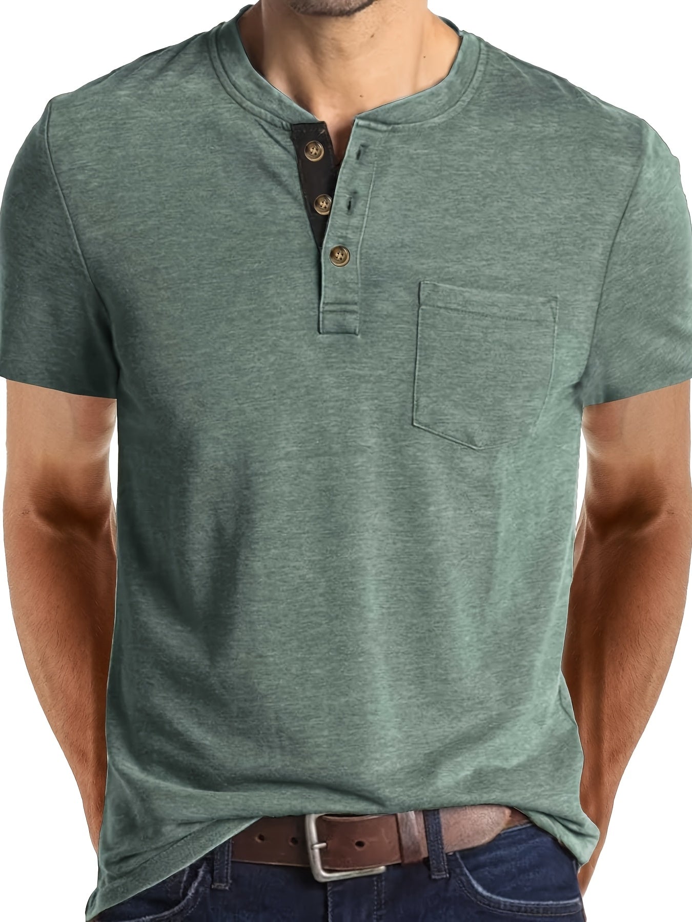 MONVIEL™ | Men's Cotton Henley T-Shirt