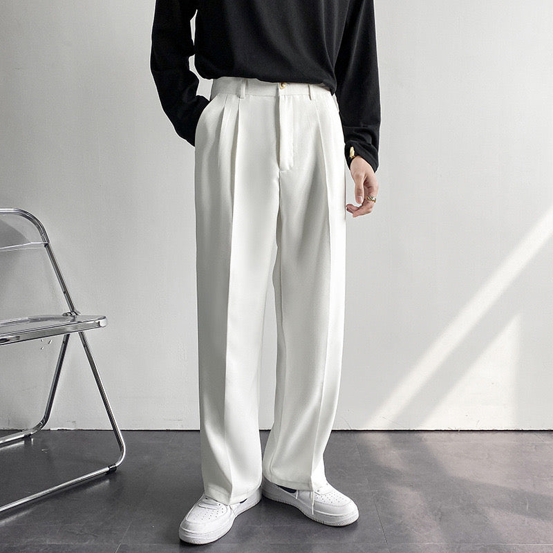 MANSSINO™ | Men's Pleated Wide-Leg Dress Trousers