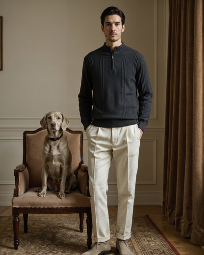 MONVIEL | RIBBED HALF-ZIP