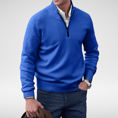 MANSSINO™ | Men's Half-Zip Stand Collar Cotton Pullover