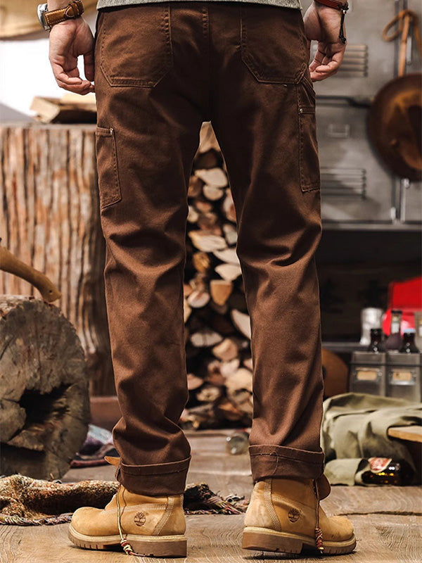 MONVIEL | Mens Cotton Utility Trousers