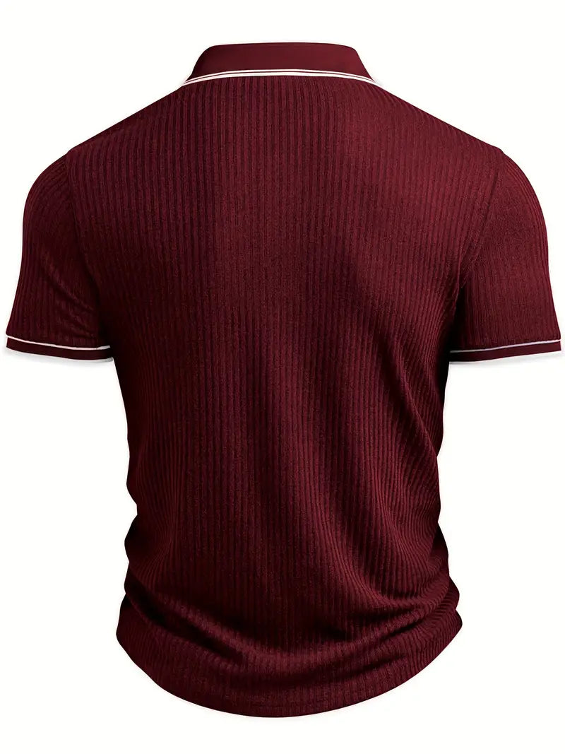 MONVIEL™ | Contrast-Trim Ribbed Polo