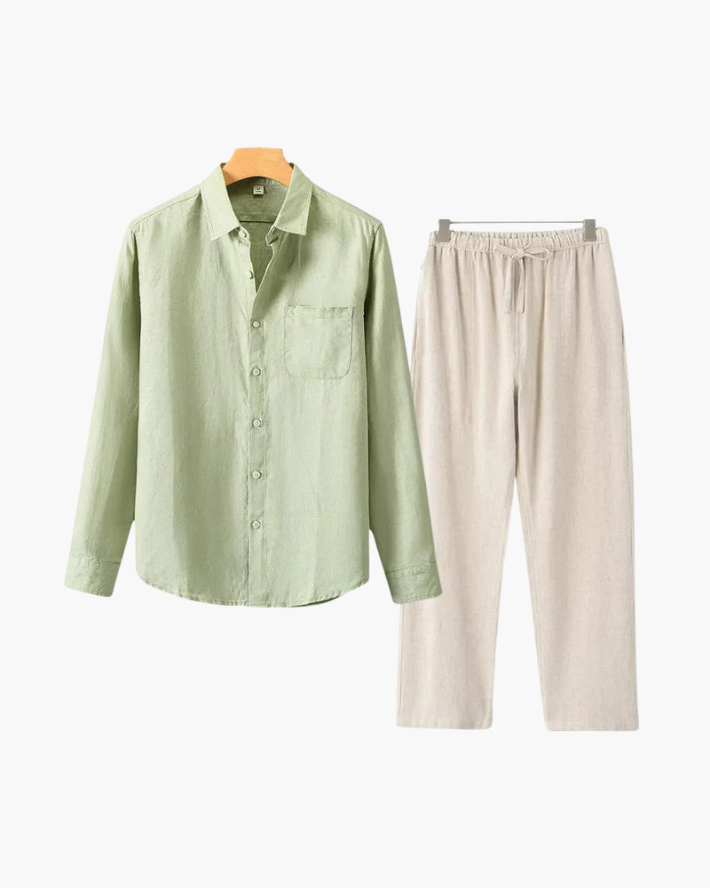 Aidan™ | Ensemble en lin manches longues