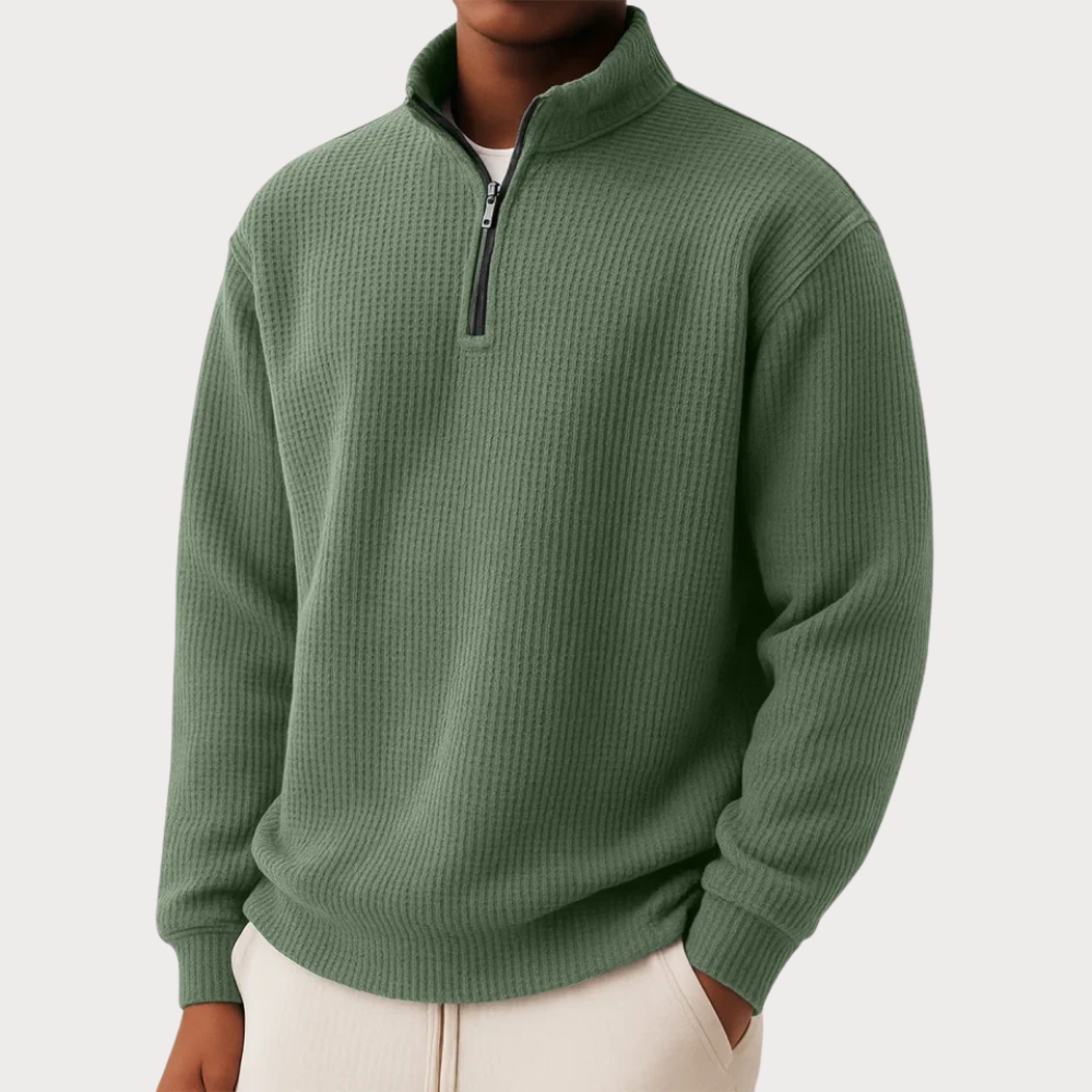 MANSSINO™ | Quarter-Zip Knit Pullover