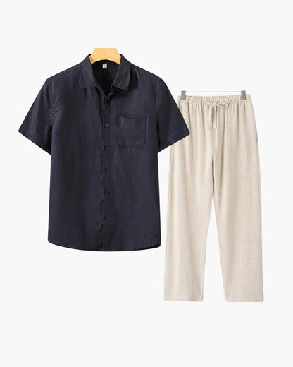 MONVIEL | Short-sleeve linen set