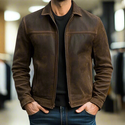 MANSSINO™ | Slim Zip Leather Jacket