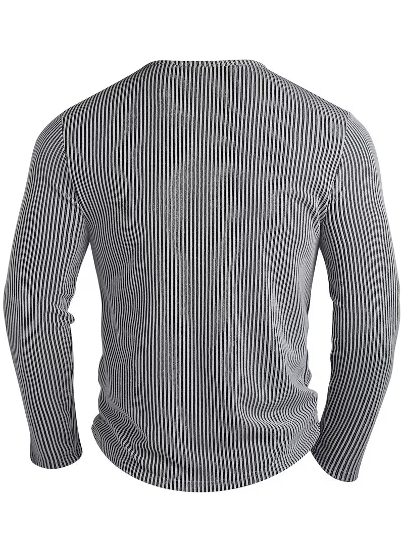 MANSSINO™ | Men's Textured Knit Button-Neck Shirt
