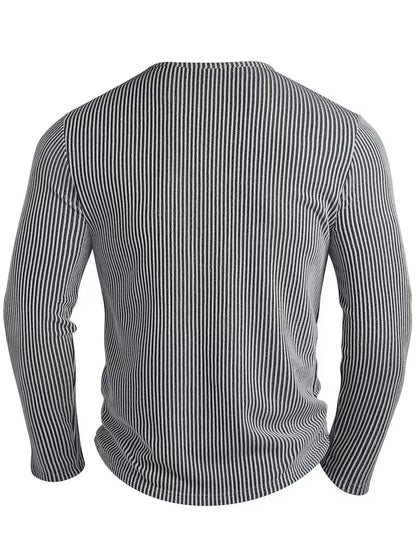 MANSSINO™ | Men's Textured Knit Button-Neck Shirt