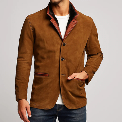 MANSSINO™ | Fitted Suede Blazer Jacket