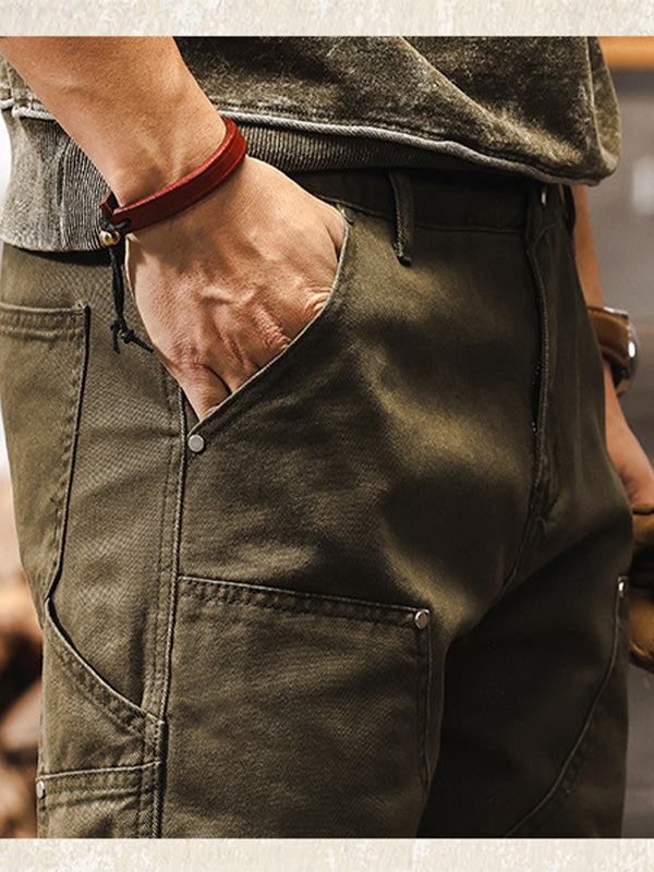 MONVIEL | Mens Cotton Utility Trousers