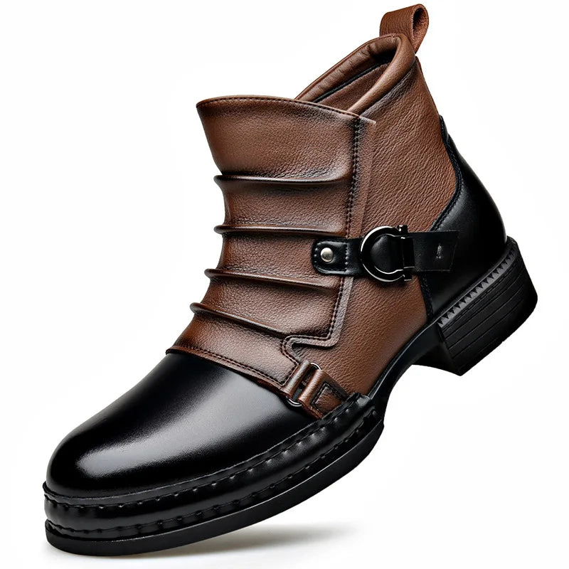 MANSSINO™ | Men's Layered Buckle Strap Ankle Boot
