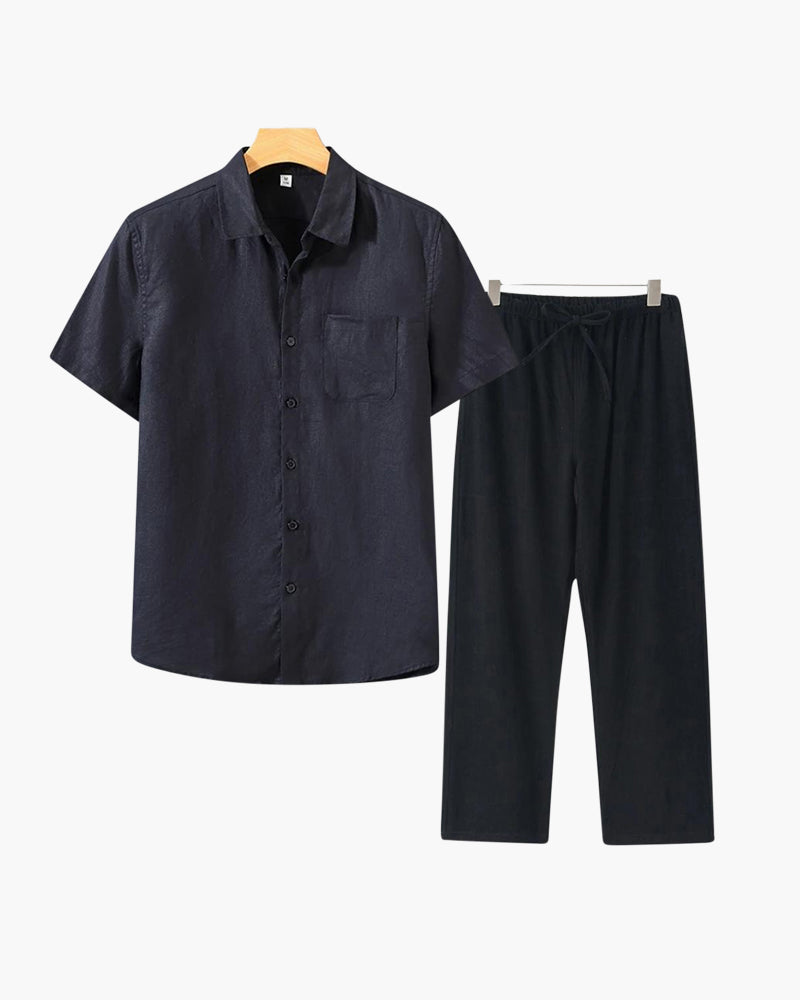 MONVIEL | Short-sleeve linen set