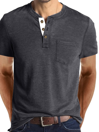 MONVIEL™ | Men's Cotton Henley T-Shirt