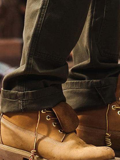 MONVIEL | Mens Cotton Utility Trousers