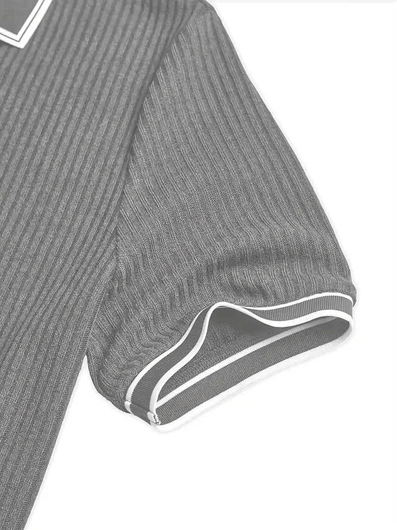 MONVIEL™ | Contrast-Trim Ribbed Polo