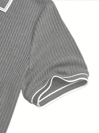 MONVIEL™ | Contrast-Trim Ribbed Polo