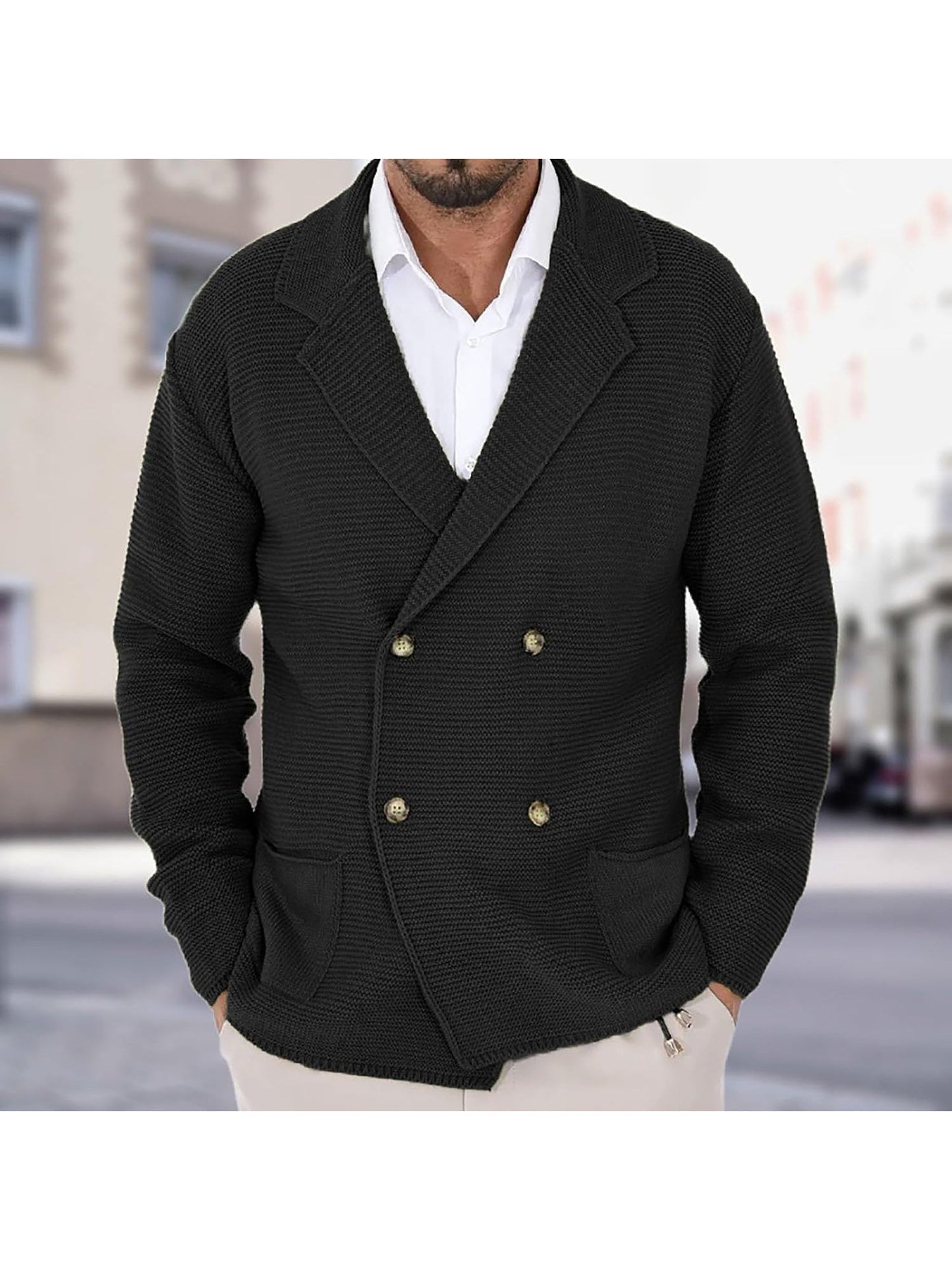 MANSSINO™ | Wool-Blend Jacket-Style Cardigan