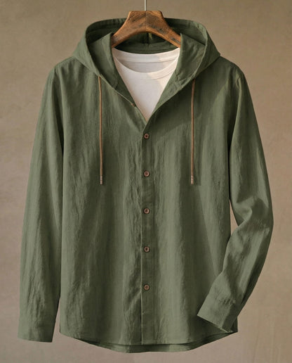 MANSSINO™ | Hooded Linen Blend Shirt