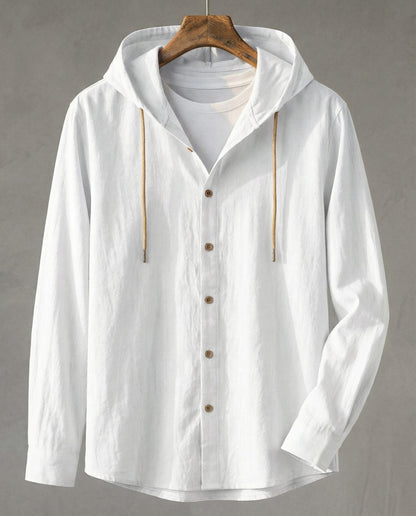 MANSSINO™ | Hooded Linen Blend Shirt