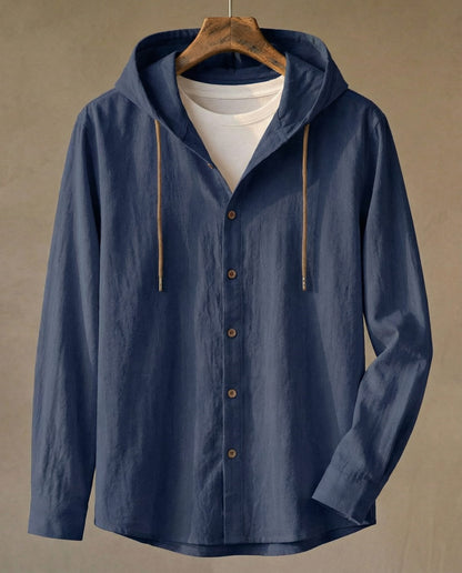 MANSSINO™ | Hooded Linen Blend Shirt