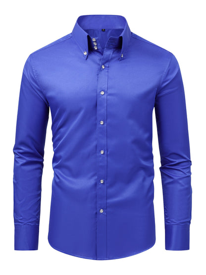 MONVIEL™ | Men's Satin-Finish Long-sleeve Shirt