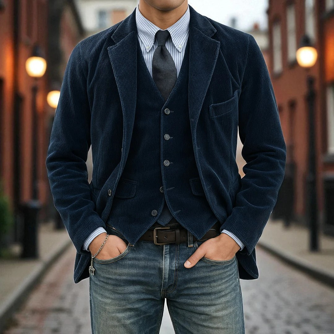 MANSSINO™ | Corduroy Blazer Vest Set