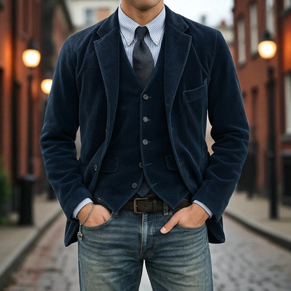 MANSSINO™ | Corduroy Blazer Vest Set