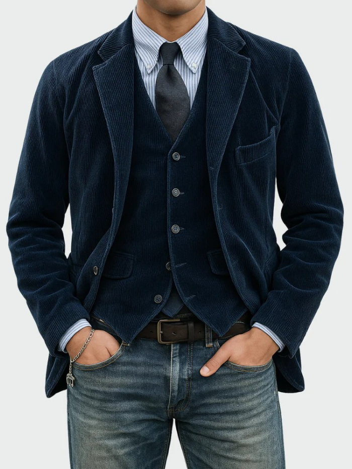 MANSSINO™ | Corduroy Blazer Vest Set