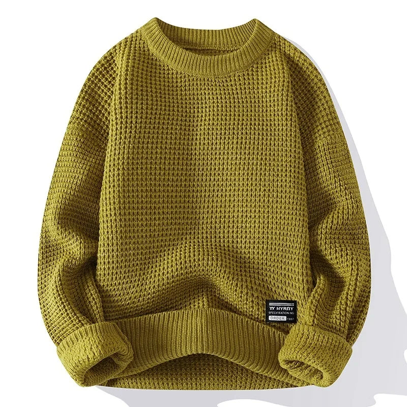 MANSSINO™ | Textured Knit Crew Pullover