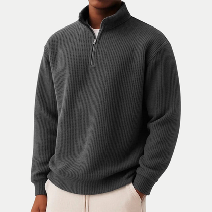 MANSSINO™ | Men's Zip-Collar Knit Pullover