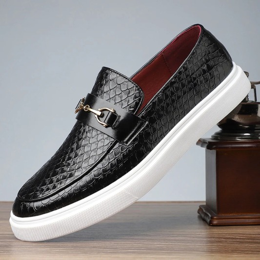MANSSINO™ | Men's Embossed Buckle Loafer