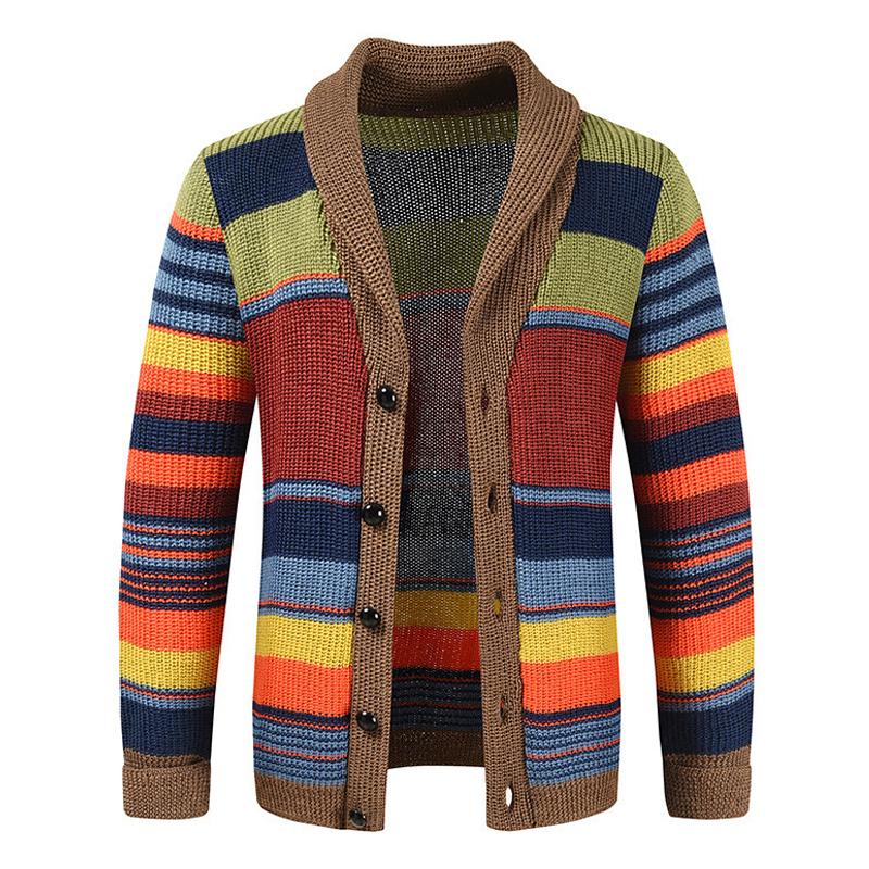 MANSSINO™ | Men's Retro Striped Shawl Collar Cardigan