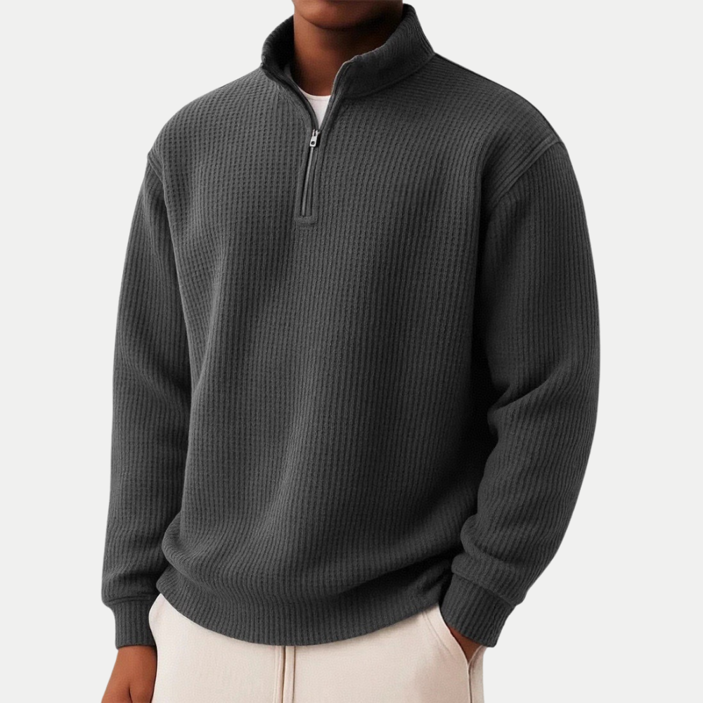 MANSSINO™ | Quarter-Zip Knit Pullover