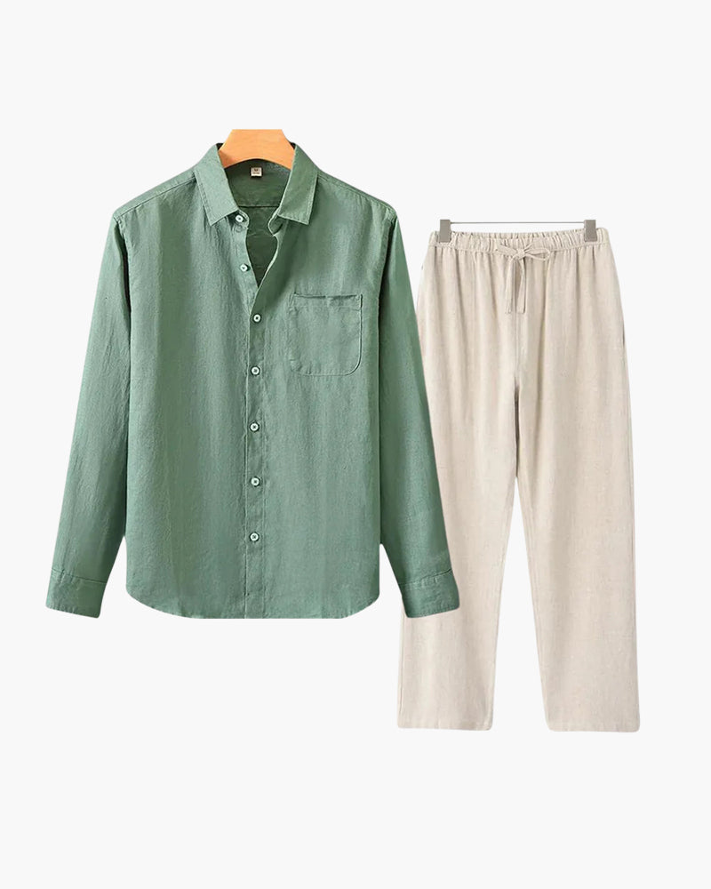 Aidan™ | Ensemble en lin manches longues