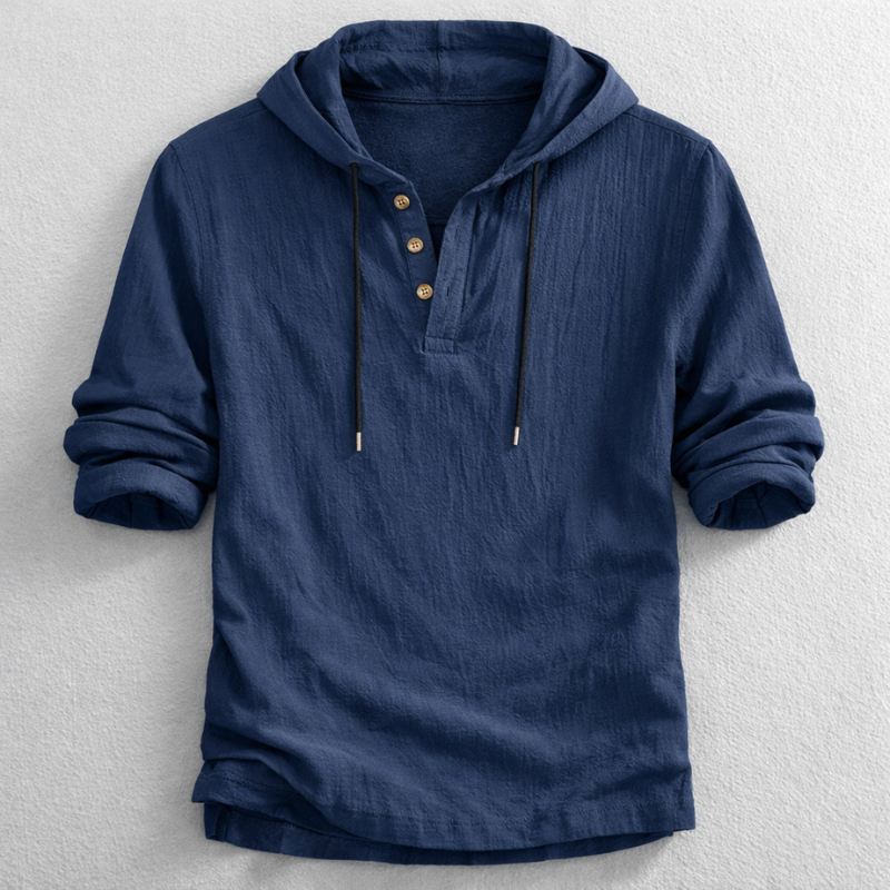 MONVIEL™ | Men's Cotton-Linen Hooded Henley